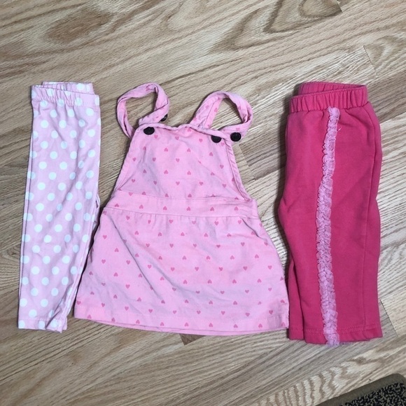 Disney Other - 6-9 month Girls Clothing Bundle Pants Skirtall Pink Ruffle Disney Skirt Overall